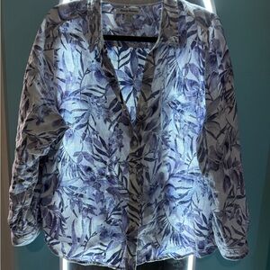 Tommy Bahama Leaf Print Button-Down Shirt XL